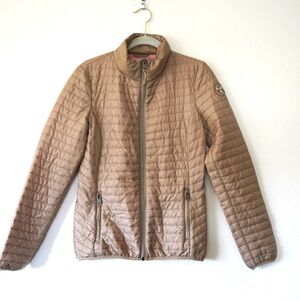 Napapijri A-Weather Quilted Jacket Womens Size S Tan Zip Up Pockets